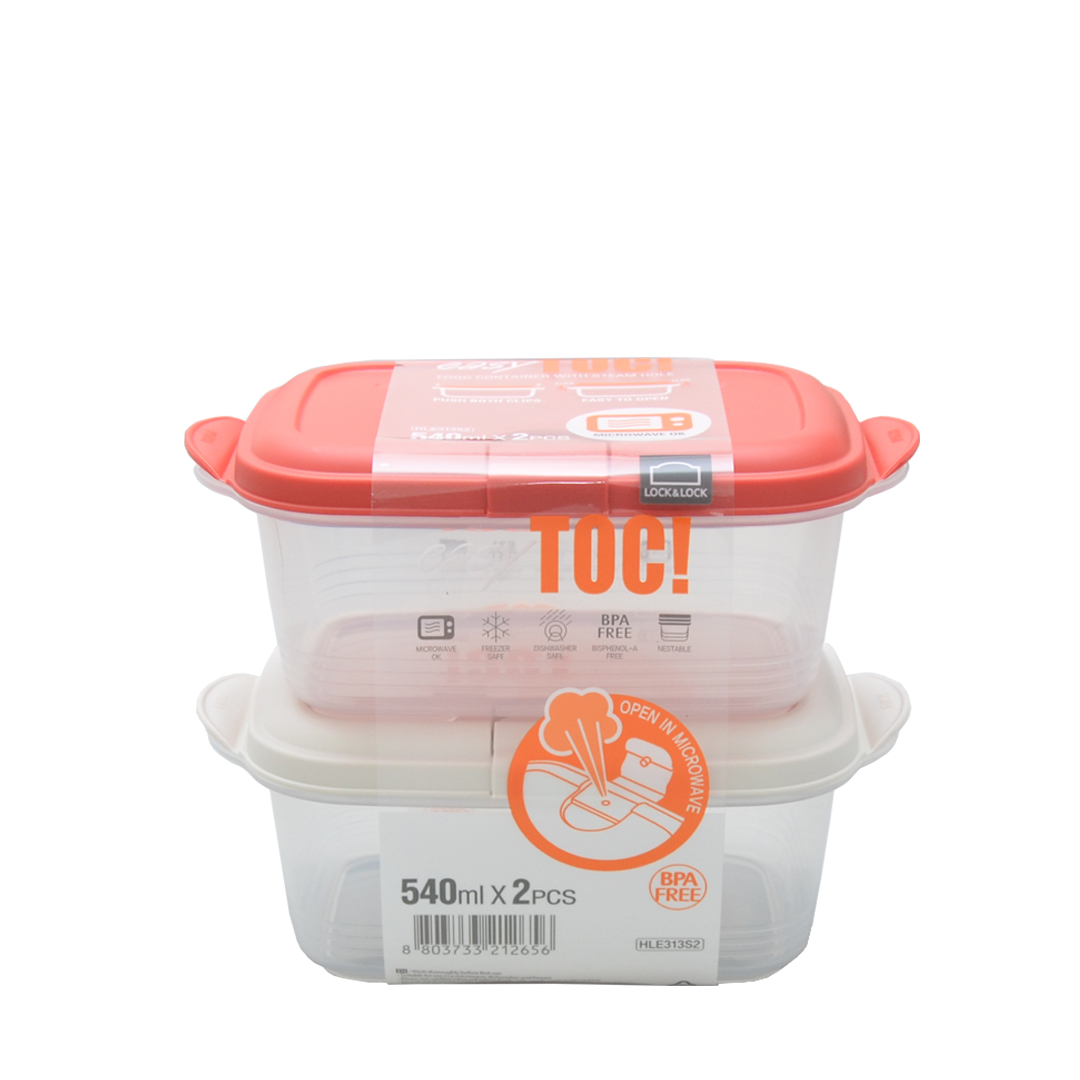 LOCK N LOCK CONTAINER FOOD - HLE313S2 x2 - 540 ML