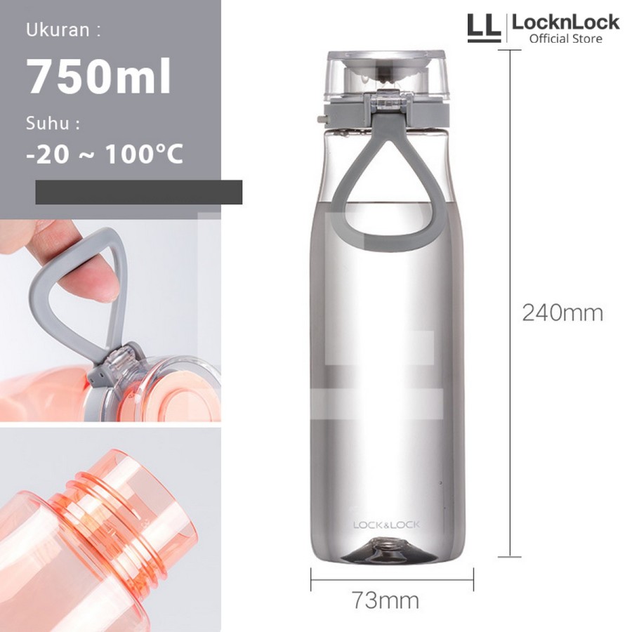 LocknLock One Touch Sport Bottle 750ML - ABF685 - Abu
