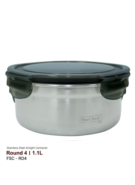 Feelbuy - Stainless Steel Food Container Round 1.1 Liter