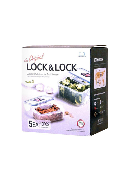 Lock & Lock - HPL815SG5 - Special Gift Package Plastic Container Set Tempat Penyimpanan Makanan - 5 pcs